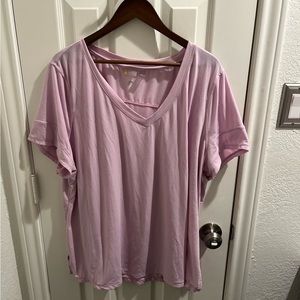 Zella Pink V Neck Active Shirt- New Without Tags- 3X